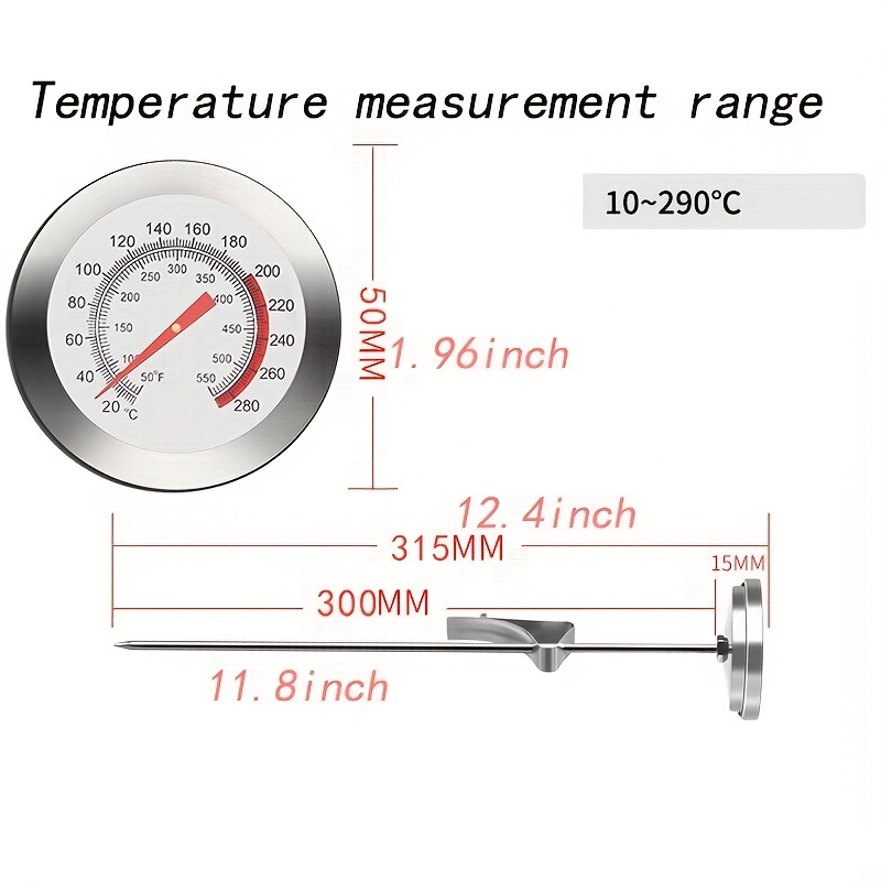 Oil Thermometer for Deep Frying 20℃～280℃/50℉～550℉ Stainless Steel Deep Frying  Thermometer with Clip for Cooking Oil Fry KXRE - AliExpress