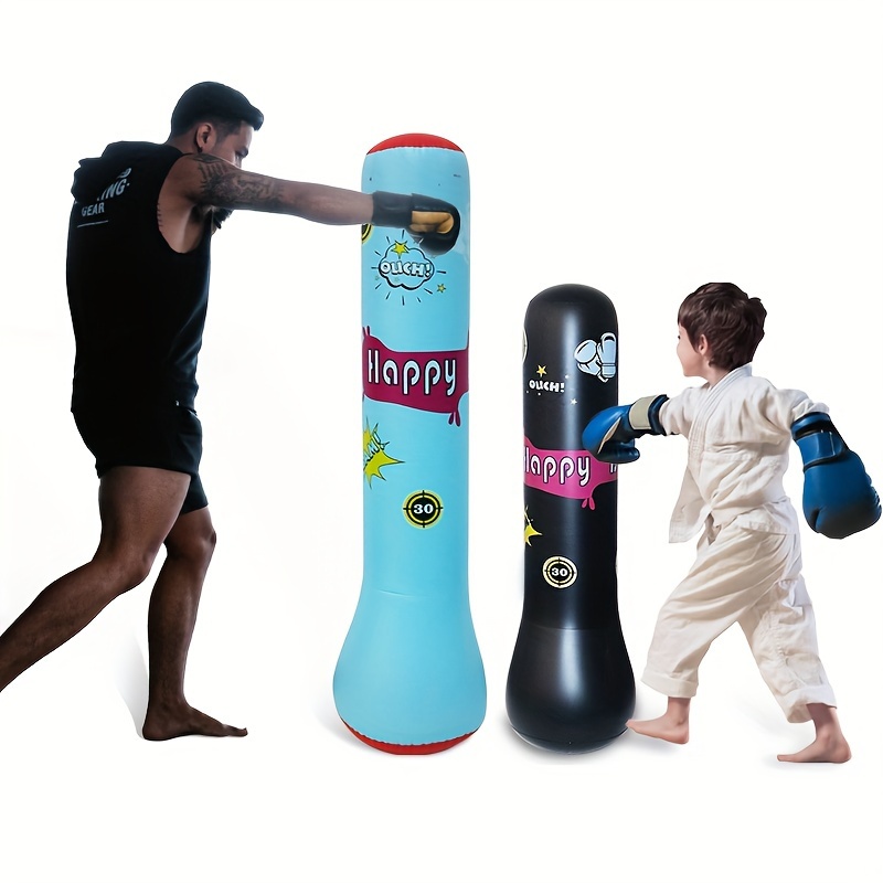 Saco de boxeo inflable para niños con guantes de boxeo, 47 pulgadas de alto  para MMA, karate, taekwondo y patada, regalos para niños, niños y niñas