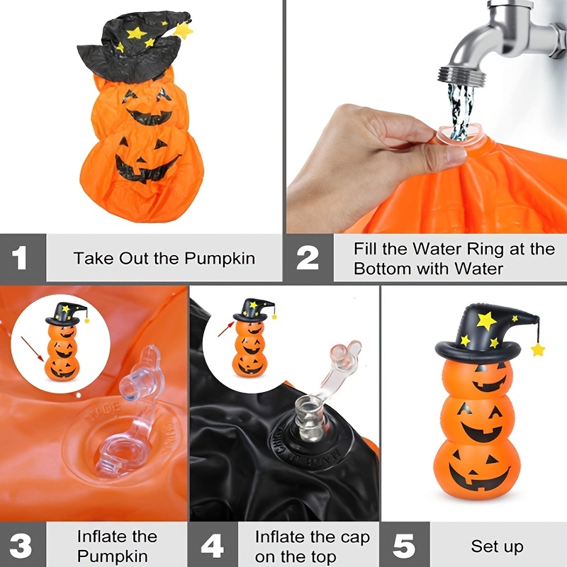 halloween pumpkin man inflatable tumbler toy festival scene arrangement props inflatable tumbler vertical thickened tumbler details 6