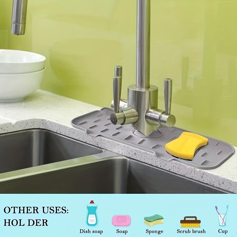 1pc Protezione antispruzzo per lavello in silicone, scolapiatti per  rubinetti, tappetino drenante per rubinetti, tappetino assorbente per  rubinetti