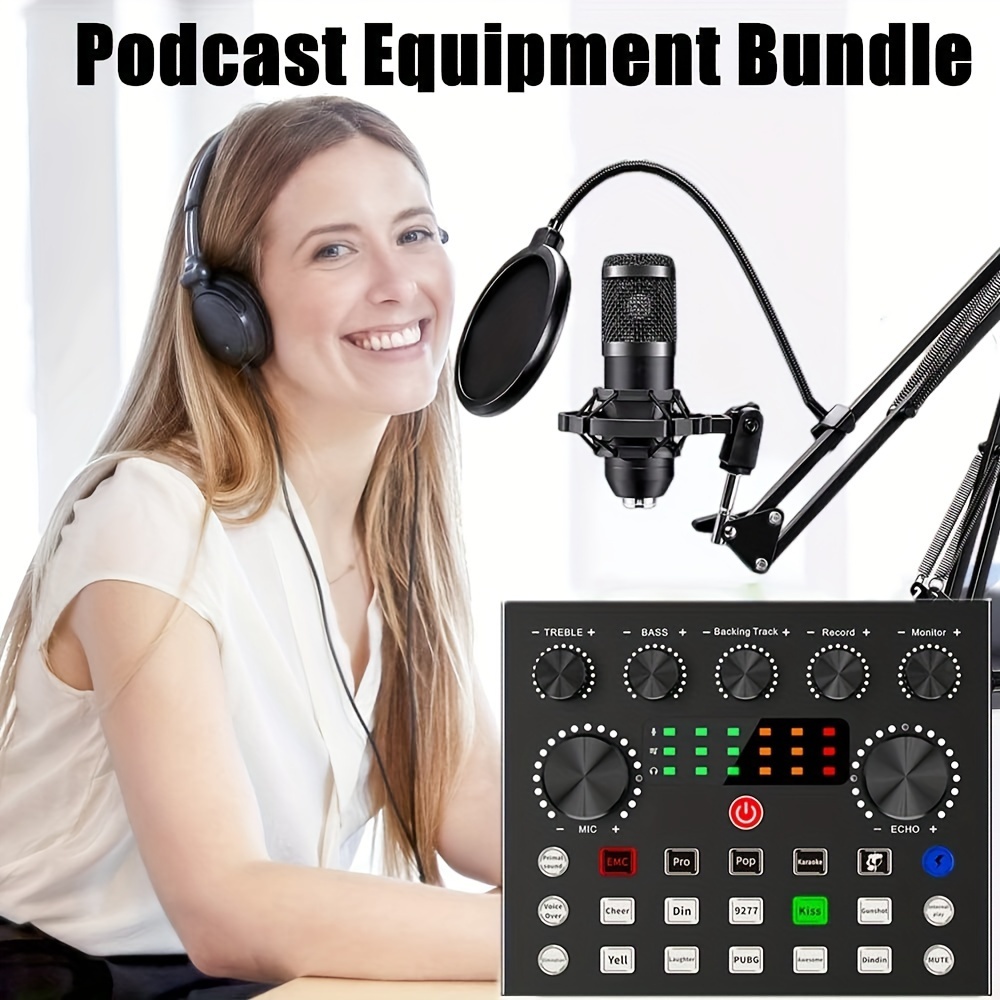 Lmbgm Bm 800 Podcast Equipment Bundle V8s Audio Interface - Temu
