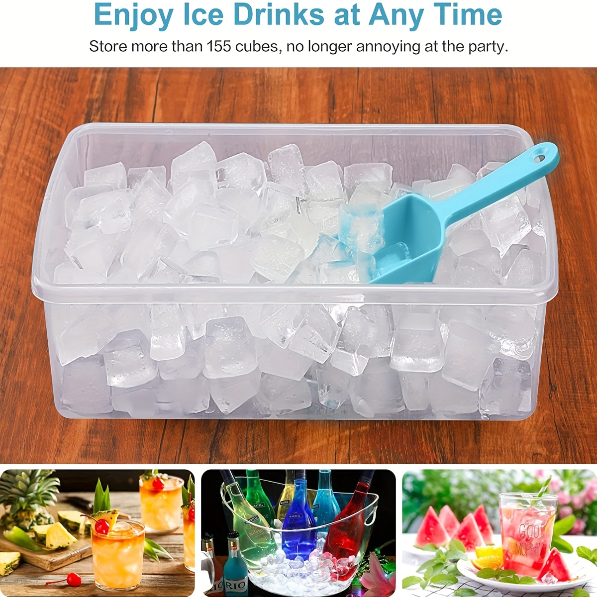 Ice Cube Tray With Lid And Bin Ice Cubes Molds 2023 Upgraded - Temu