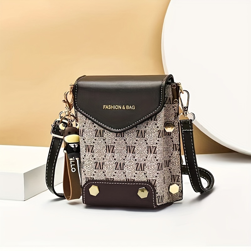 Fashion Underarm Bag With Metal Pentagram Decoration Fashion Small Phone Bag,  Women Trendy Faux Leather Flap Crossbody Bag With Adjustable Strap