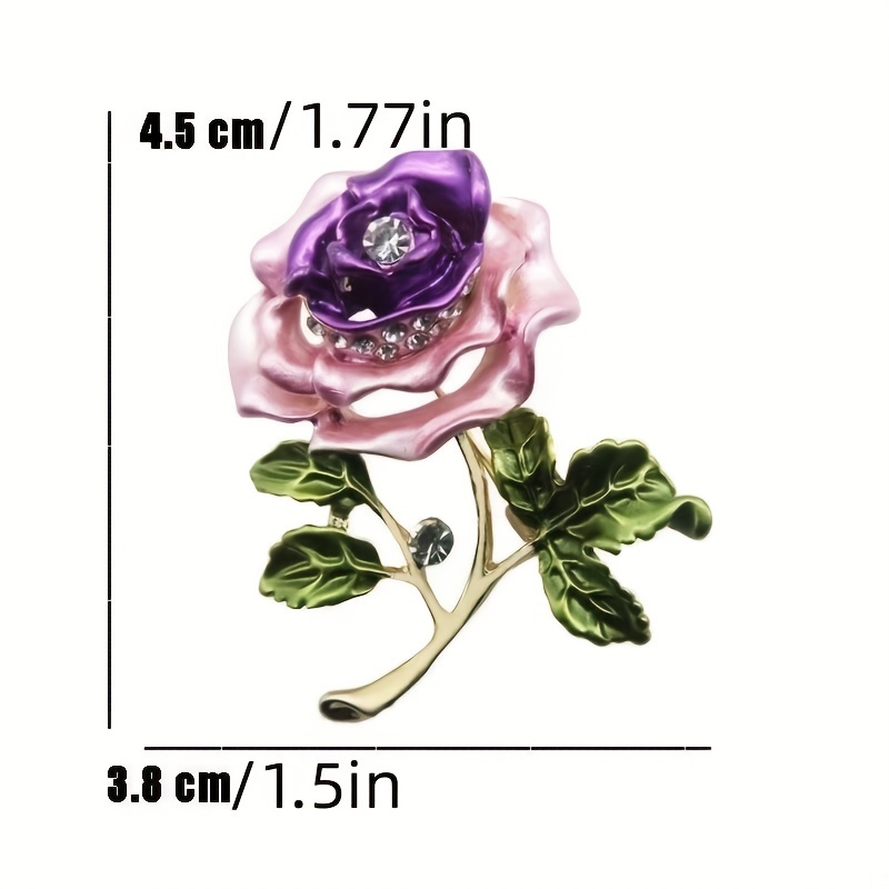 Brooches of Purple Flower Brooch for Women Rhinestone Floral Brooch Pins  Needles Decoration Coat Pin Clothing Accessories, Gifts for Her 