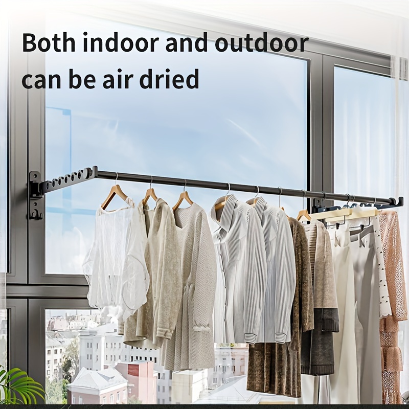 Tendedero de pared retráctil plegable plegable para secar ropa, para  balcón, interior y balcón, de aleación de aluminio