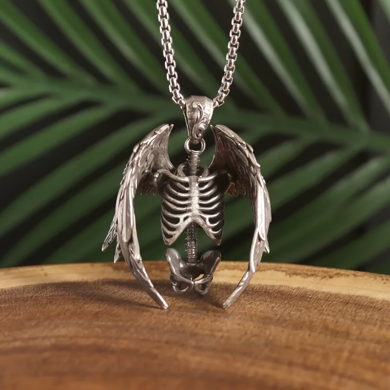 Grim Reaper Scythe Skeleton Pendant Necklace Gothic Punk Jewelry