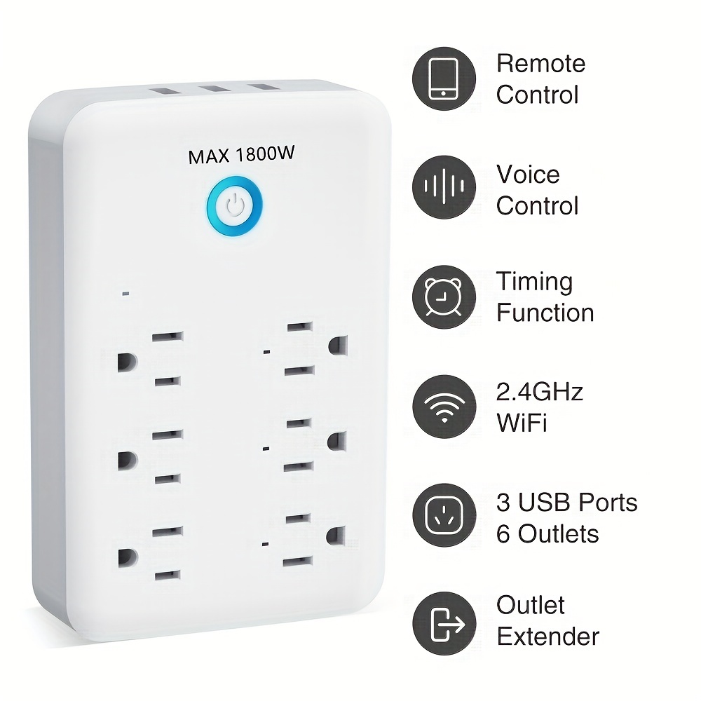 WiFi Multi Plug Outlet Extender  Smart AC Socket With Removable Shelf –  MOES