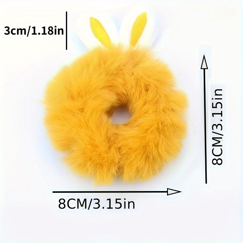 1/2/ Cute Plush Rabbit Ears Scrunchies Hair Ties Fluffy - Temu