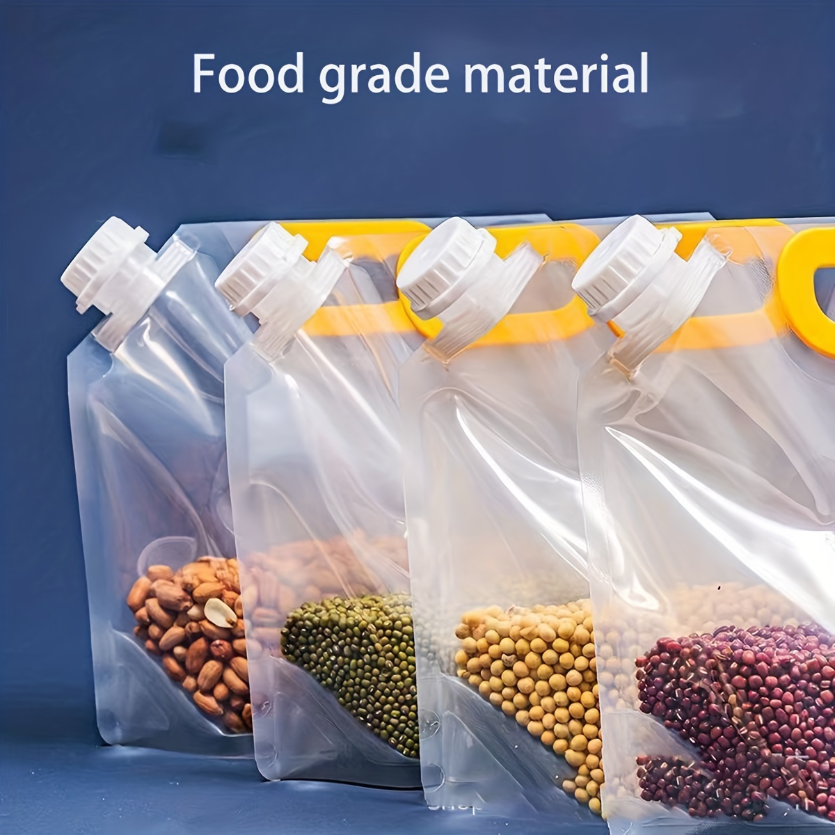 5pcs Grain Storage Bags Transparent Grain Storage Bags Cereal