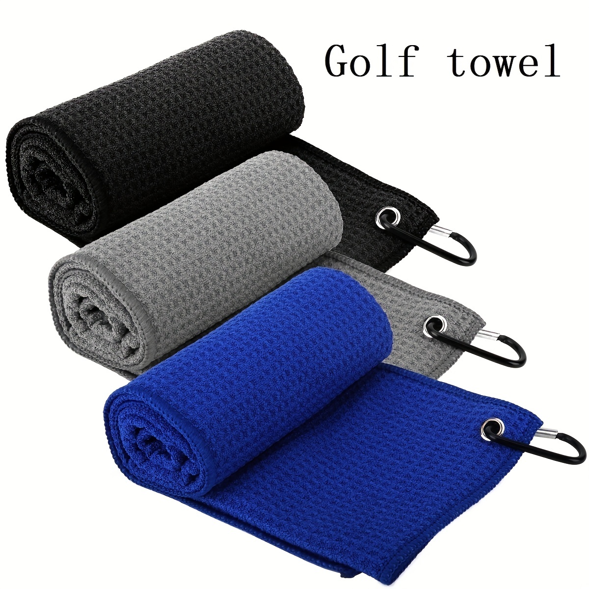 Play Ball - Baseball Glove and Ball Graphic Golf Towel with Carabiner Clip  
