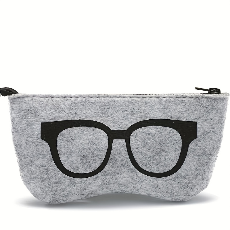 Men's New Glasses Bag Felt Glasses Bag, Fashion Cool Zipper Bag  Multi-functional Glasses Case - Temu