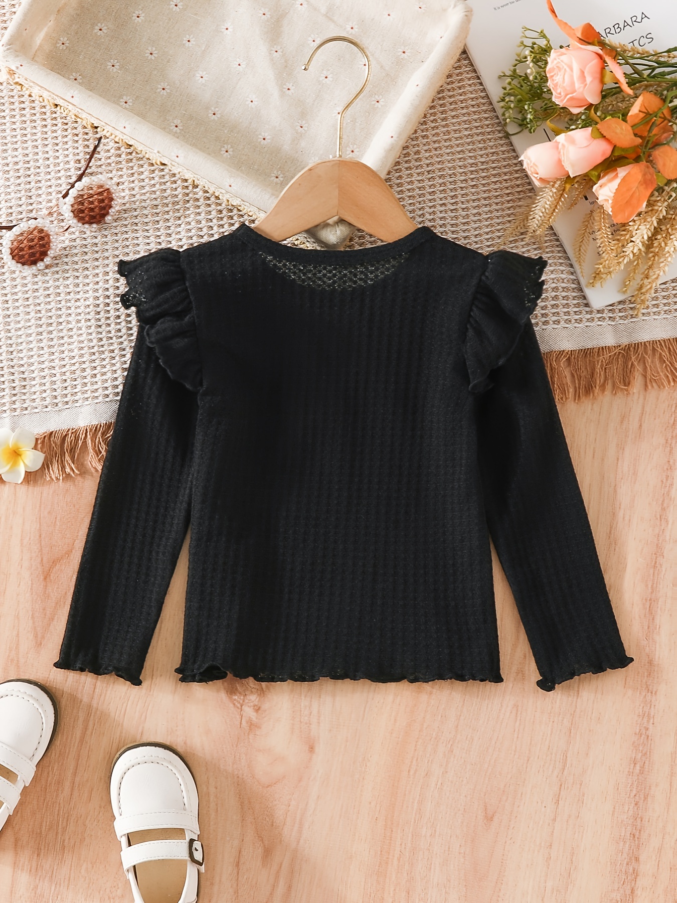 toddler ruffle sleeve shirt