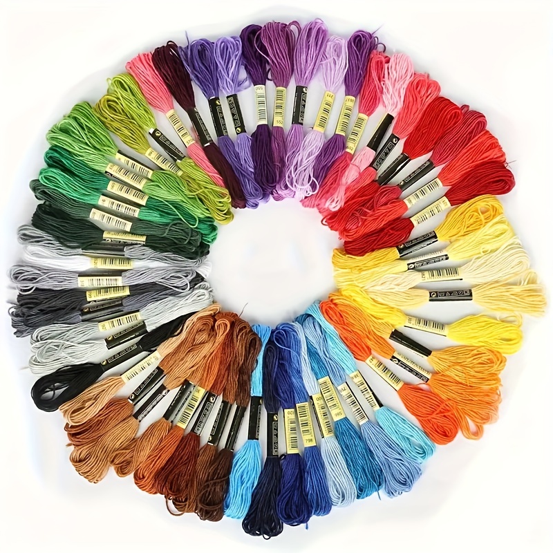Rainbow Color Embroidery Floss Cotton Cross Stitch Threads - Temu
