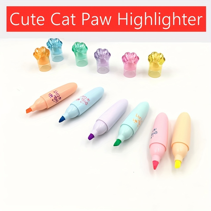 Creative Cat Claw Marker Pens Kawaii Fluorescent - Temu