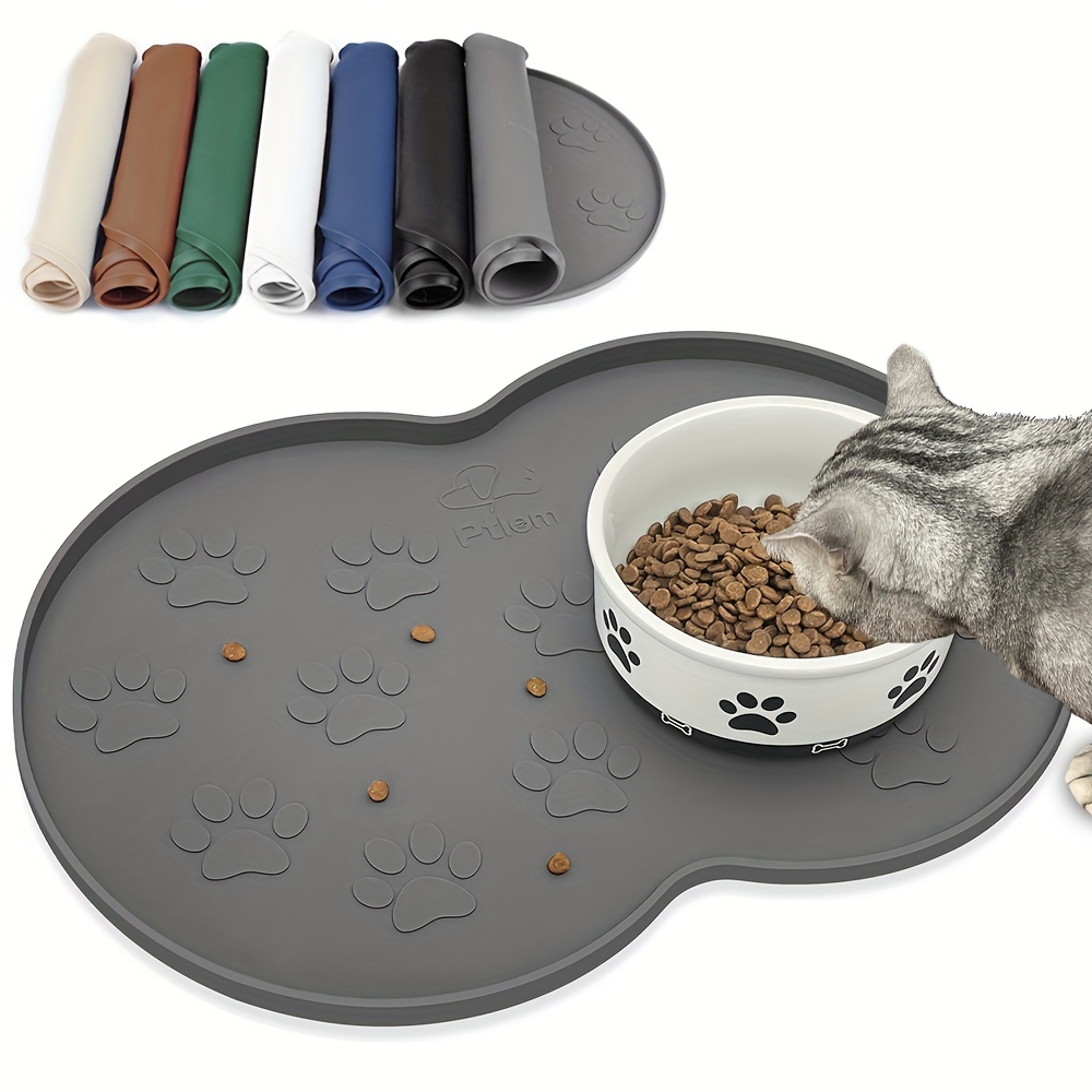 Paw Print Pet Feeding Mat For Cats Dogs, High Absorbent Quick Dry Dog Food  Mat Dog Bowl Mat With Non-slip Rubber Backing, Pet Supplies - Temu