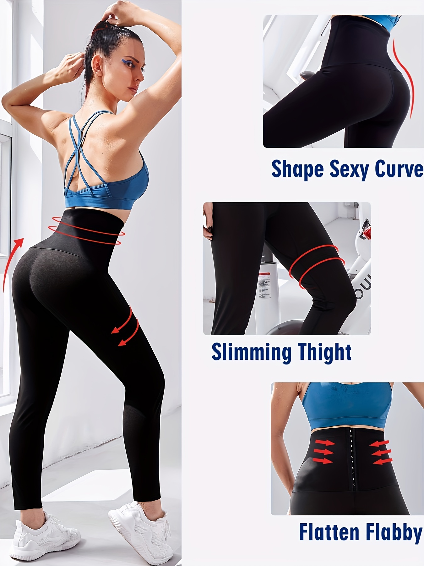  Women Thermo Body Pants Coating Weight Loss Waist Trainer Fat  Burning Sweat Sauna Capris Leggings Shapers (Color : Black, Size : Asian  Size L XL)