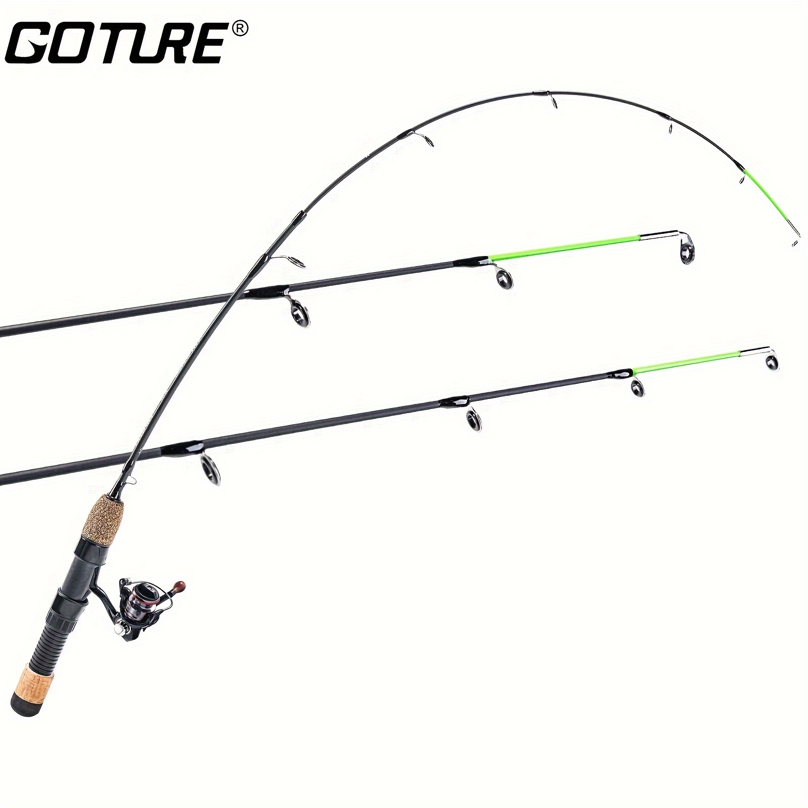 Goture Two Tips Ice Fishing Rod, High Visibility Ultralight Ice