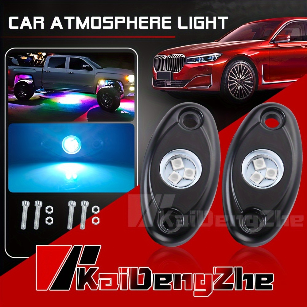 Tira de luz LED para coche, 4 unidades, barra de luz, control de  aplicación, chasis, luz de atmósfera, luces interiores para automóvil, kit  de