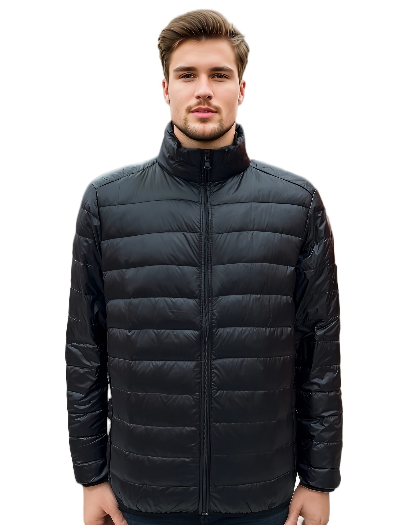 Zipper Moto Jacket Casual Solid Long Sleeve Outerwear - Temu Canada