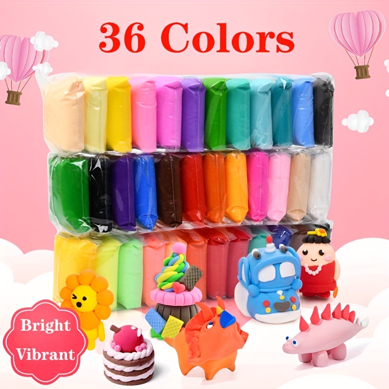 2 Pack Eggs Filled with Modeling Clay Kit Toys 18 Colors Air Dry Clay,  Ultra Magic Light DIY Clay Kids Art Crafts Gift with Tools,Animal  Accessories for Kid