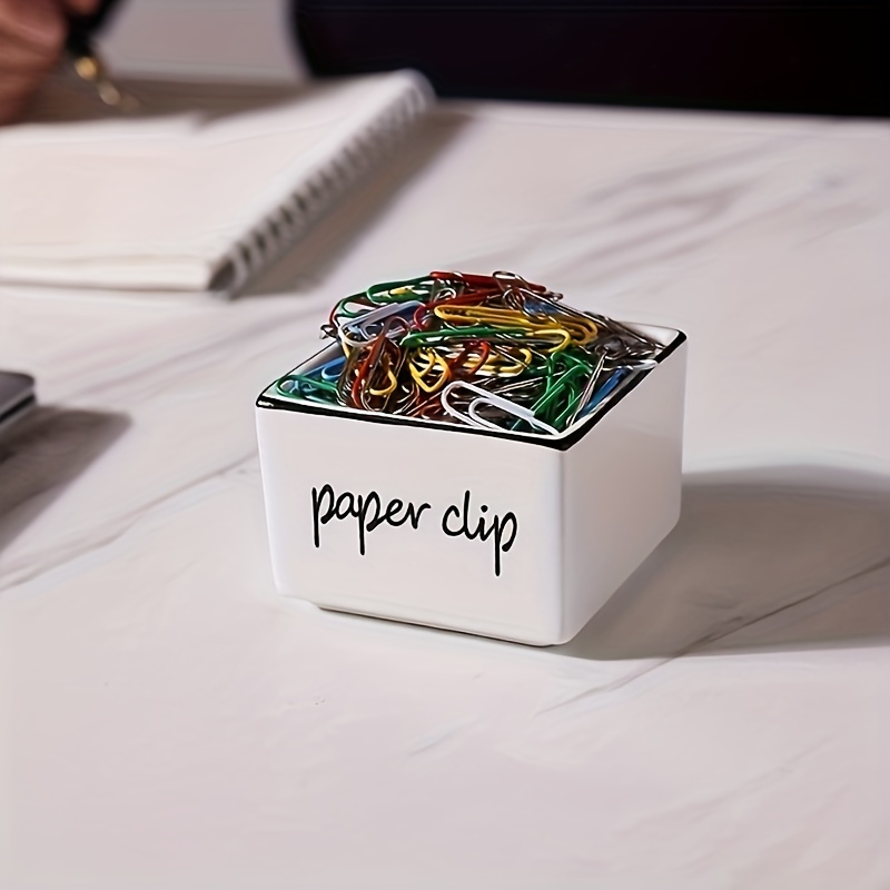 Square Paperclip Holder Paper Clip Holder For Desk Paper - Temu