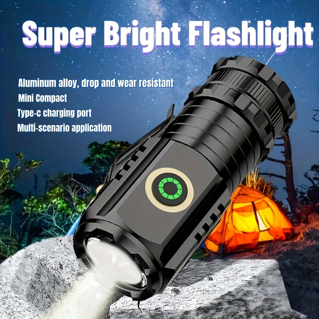 Linterna recargable, potente linterna LED pequeña, luz de flash compacta de  alto lúmenes, linterna EDC súper brillante, adecuada para emergencias