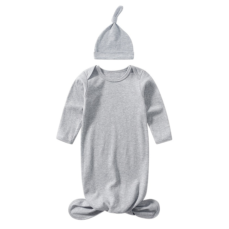 Spring Summer Baby Pajamas with Hat Set
