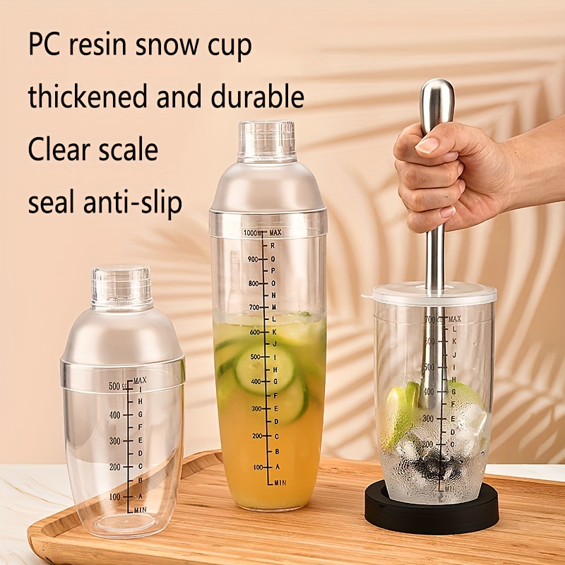 Glass Cocktail Shaker Clear Bar Shaker with Measurements | Built in St