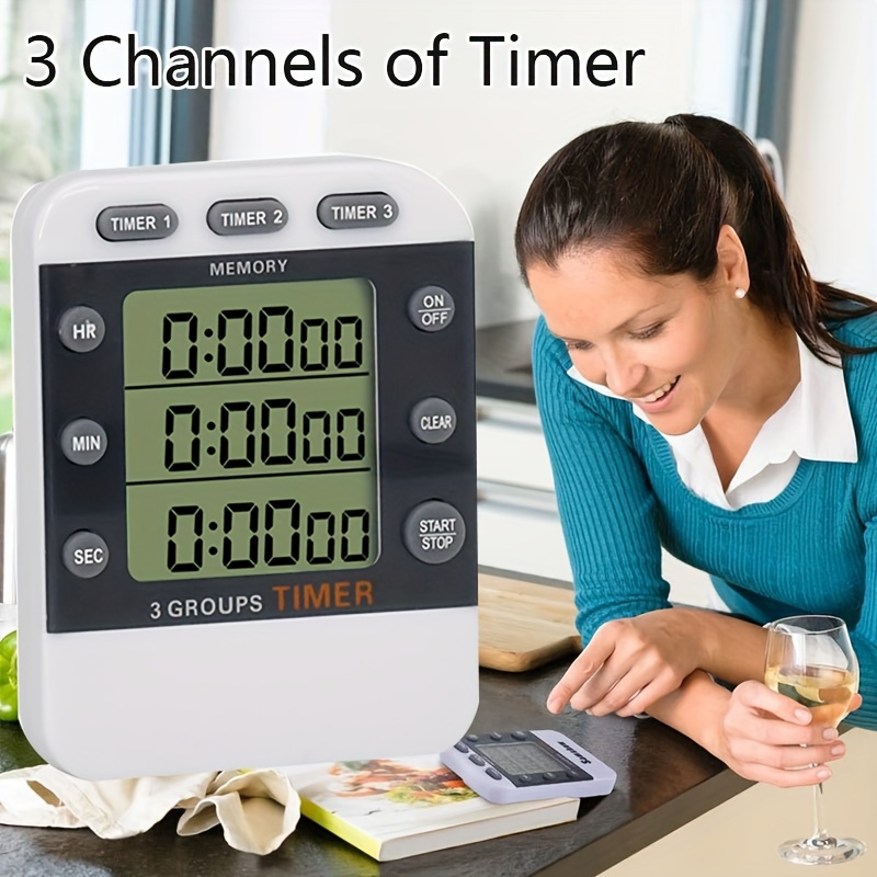 Professional Commercial Kitchen Timer 6-Channel Stainless Steel Loud Alarm  Digit