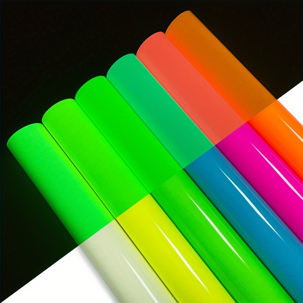 4pcs Bundle Neon Heat Transfer Vinyl Sheets 12x 10 Rainbow HTV