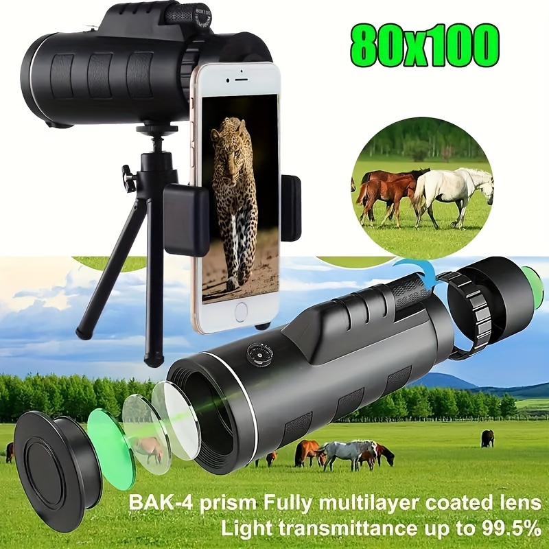 80x100 Monocular Telescope Perfect For Stargazing - Temu