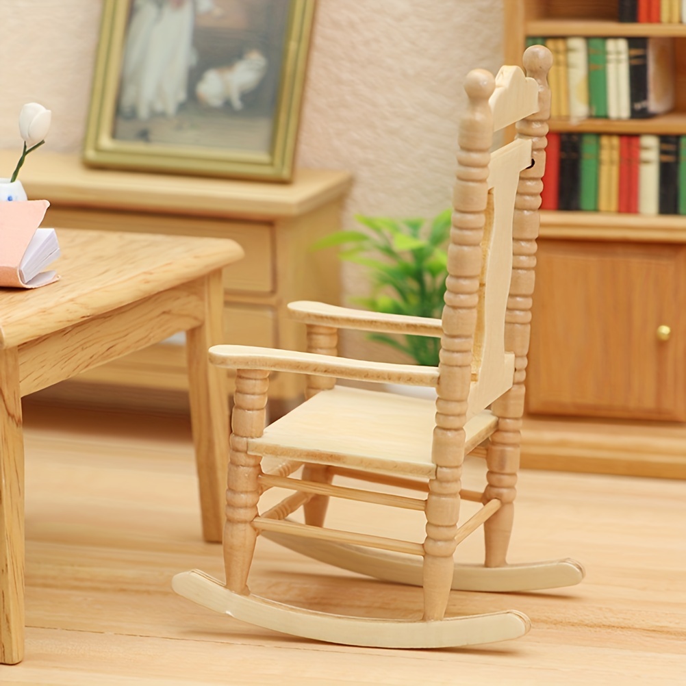 1:12 Muebles En Miniatura Casa Muñecas Modelo Silla Mecedora - Temu