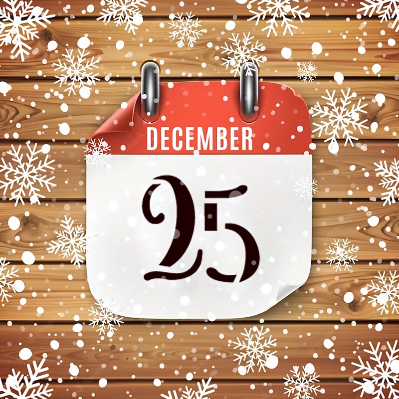 Christmas Countdown Stencils Reusable Snowflake Number - Temu