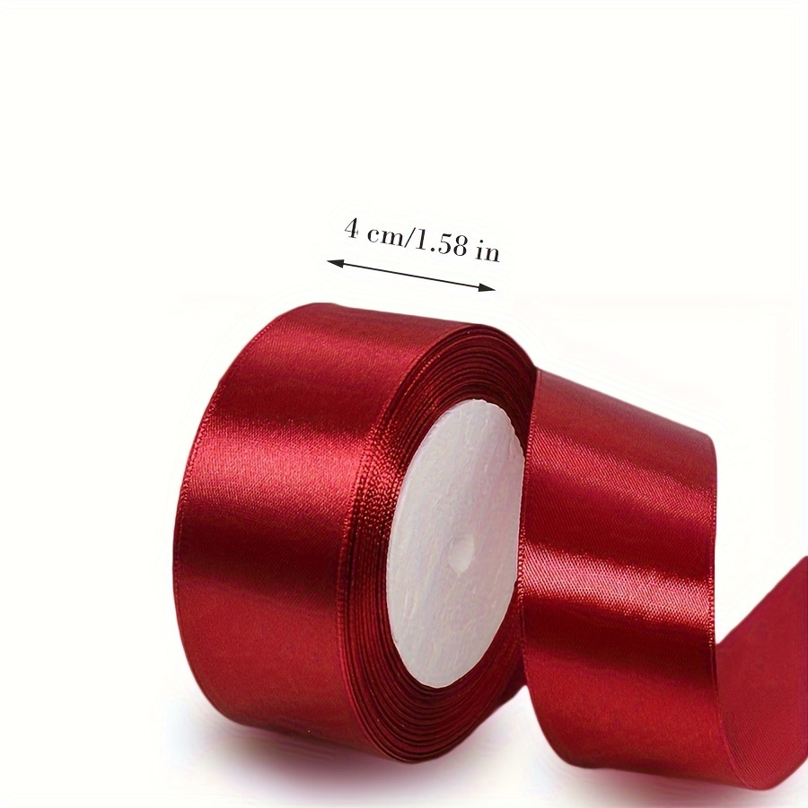 Red Ribbon 1-1/2 Inch x 25 Yards Solid Color Fabric Satin Ribbon for Gift  Wra