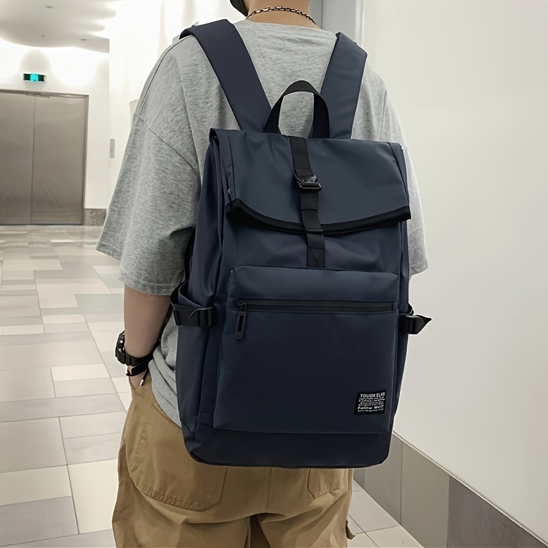 Men's Backpack with Canvas, Casual，Large Capacity,,and Multiple Pockets for Wear Resistance and Multifunctional Load Reduction During Travel and Commuting