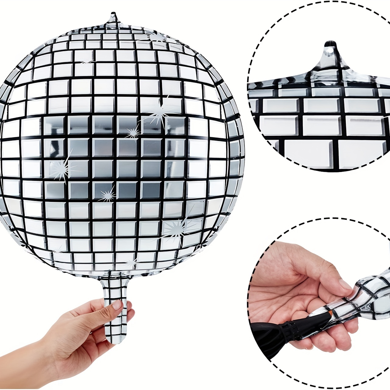Disco Ball Balloons In Different Sizes 4d Large Disco - Temu