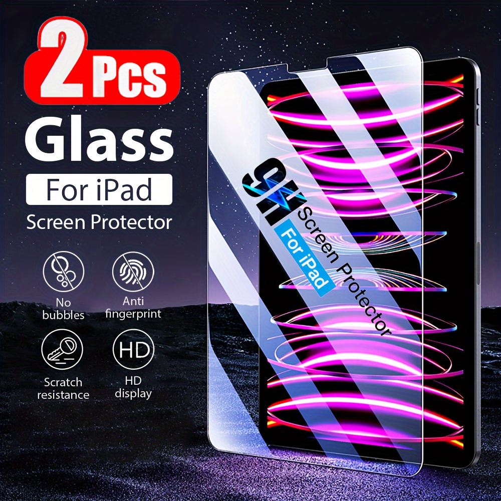 3PCS Pour IPad 2Gen 3Gen 4gen 5gen 6gen 9.7inch 7gen 8gen 9gen 10.2inch  10Gen 2022 HD Protecteur D'écran En Verre Trempé Plat Protecteur D'écran  Air 12 3 4 5 Pour IPad Pro