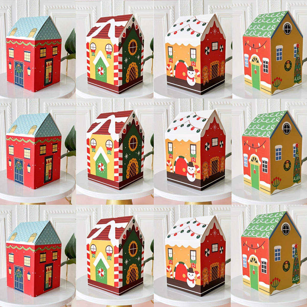 24pcs Xmas Apple Wrapping Box Cartoon Gift Paper Storage Box (Mixed Color)  