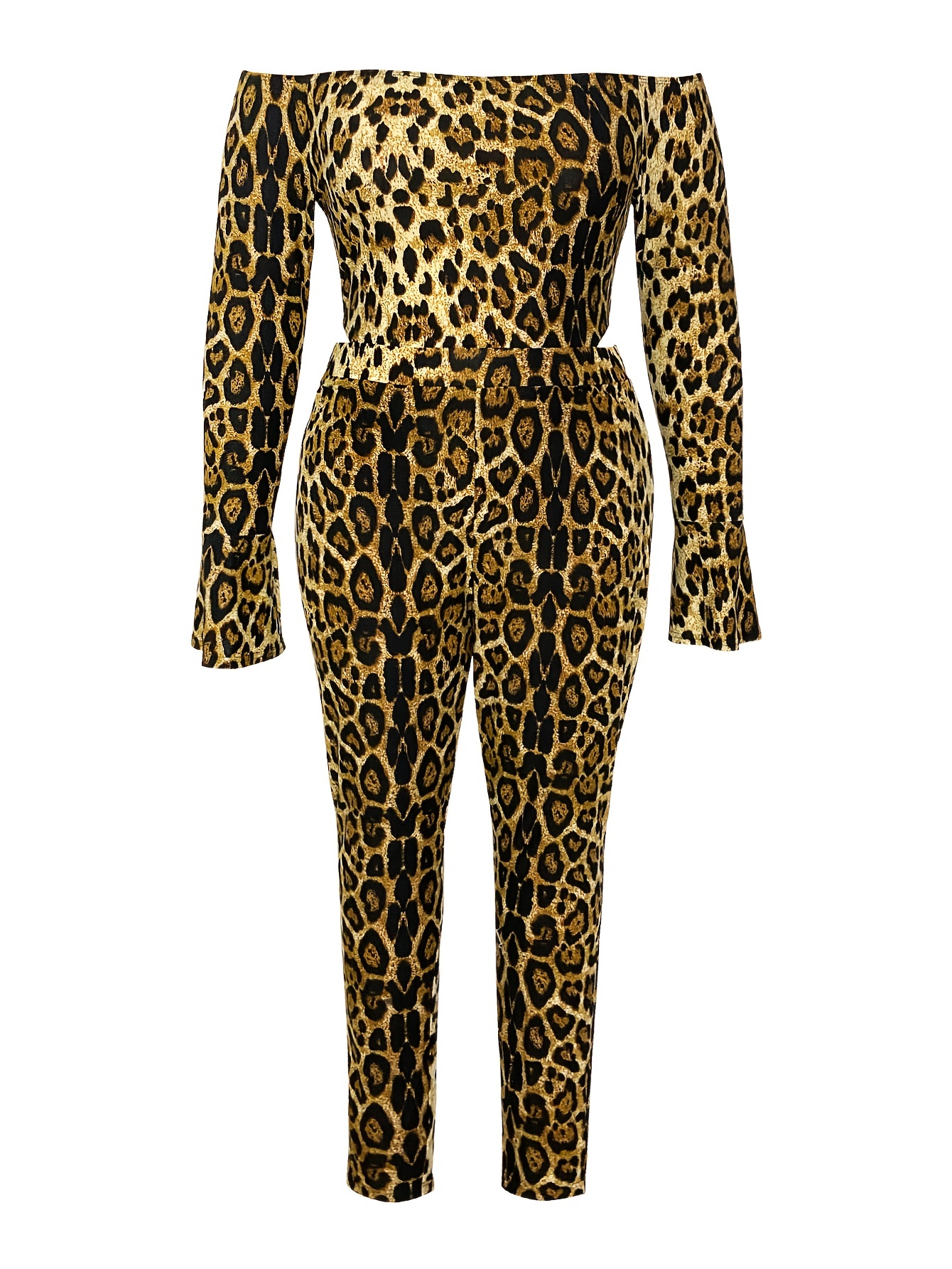 Plus Size Sexy Outfits Two Piece Set Women's Plus Leopard - Temu Canada