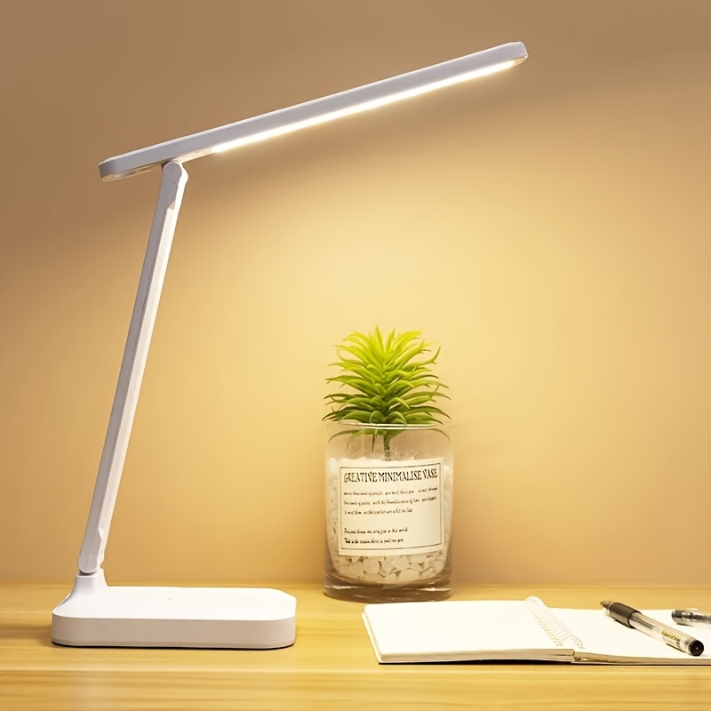 Lampes de table à piles avec télécommande et minuterie, lampe de bureau, lampes  de bureau à intensité variable avec 3 modes d'éclairage, lampes de lecture  LED avec stylo et support de téléphone
