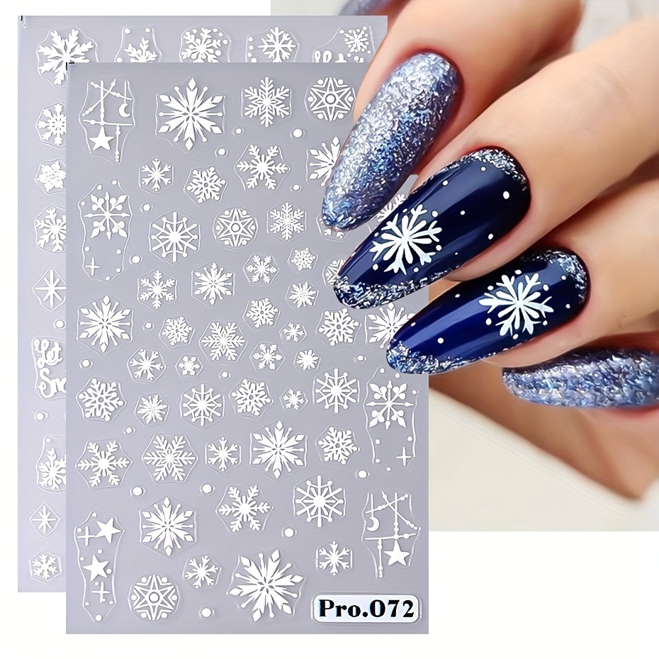 5d Embossed Christmas Nail Art Stickers self - Temu