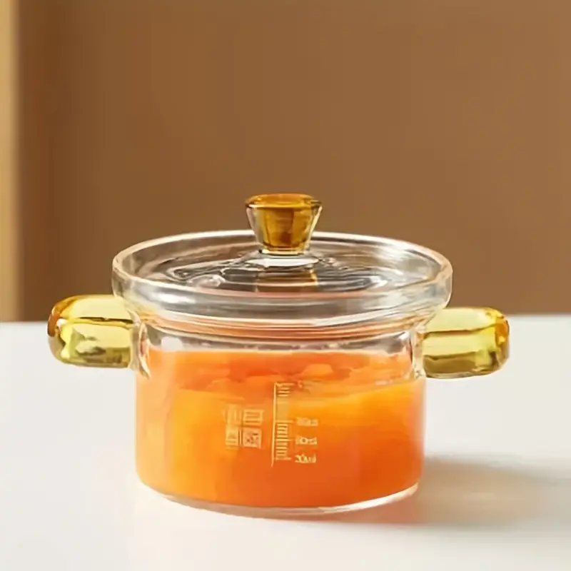 Glass Mini Saucepan With Cover Glass Pots For Cooking Clear - Temu