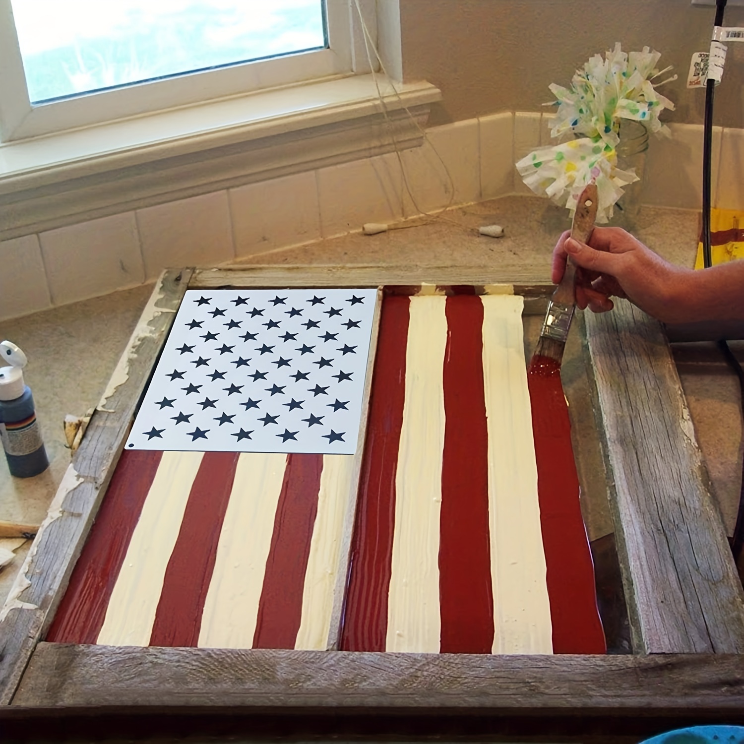 American Flag Templates For Painting Union 50 Stars 1776 - Temu