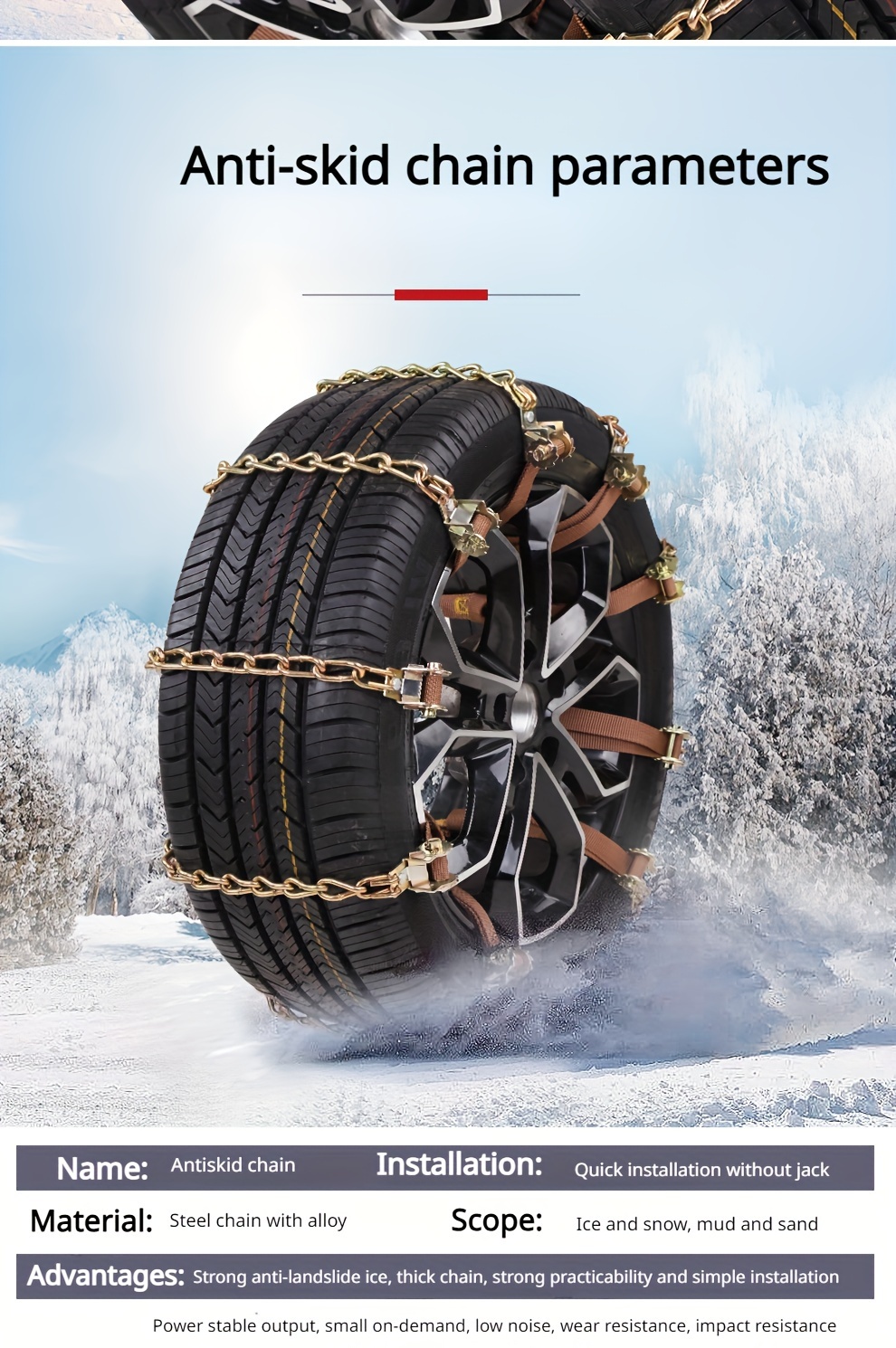 Reifen Traktionsmatte Track Anti-Rutschkette Notfallvorrichtung für Schnee  Eis Schlamm Sand