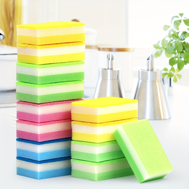 6Pcs Soft Silicone Scouring Pad Washing Sponge Reusable Kitchen Cleaning Dishwashing  Brush Fruit Vegetable Brushes Table