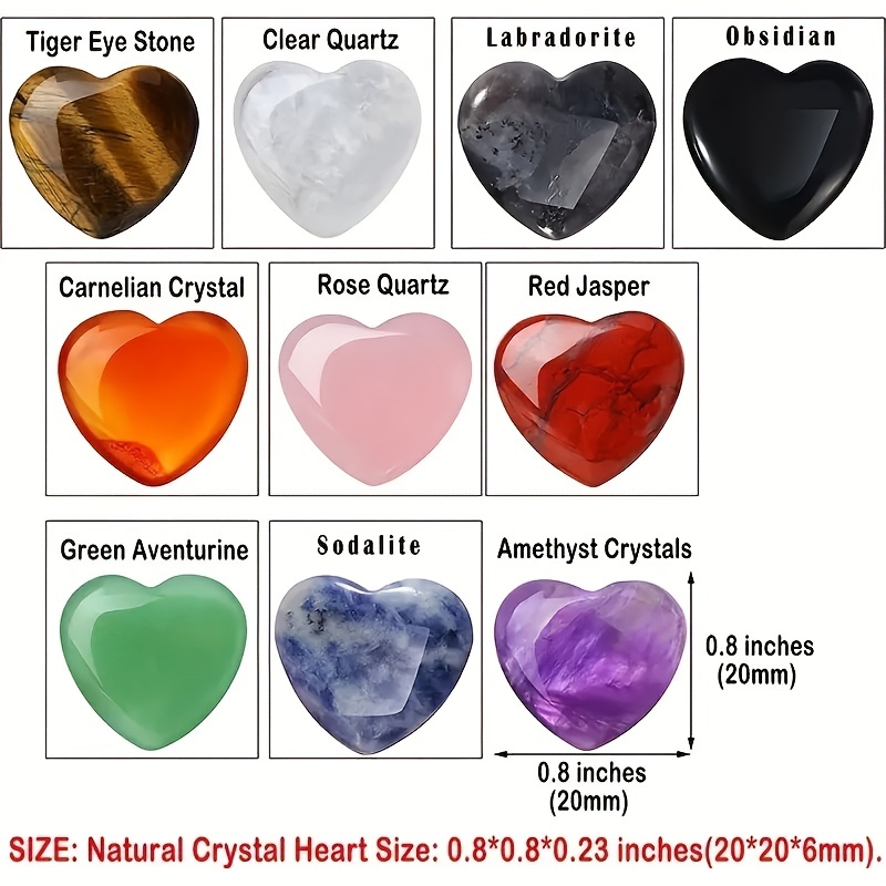 10 Pezzi Cristalli A Forma Cuore Naturale, Spessi, Lucidati Ametista, Pietre  Carine Guarigione Cuore Dellamore, Set Pietre Preziose Reali Palmo,  Equilibrio Energetico Reiki, Meditazione Allingrosso, Regalo Damore San