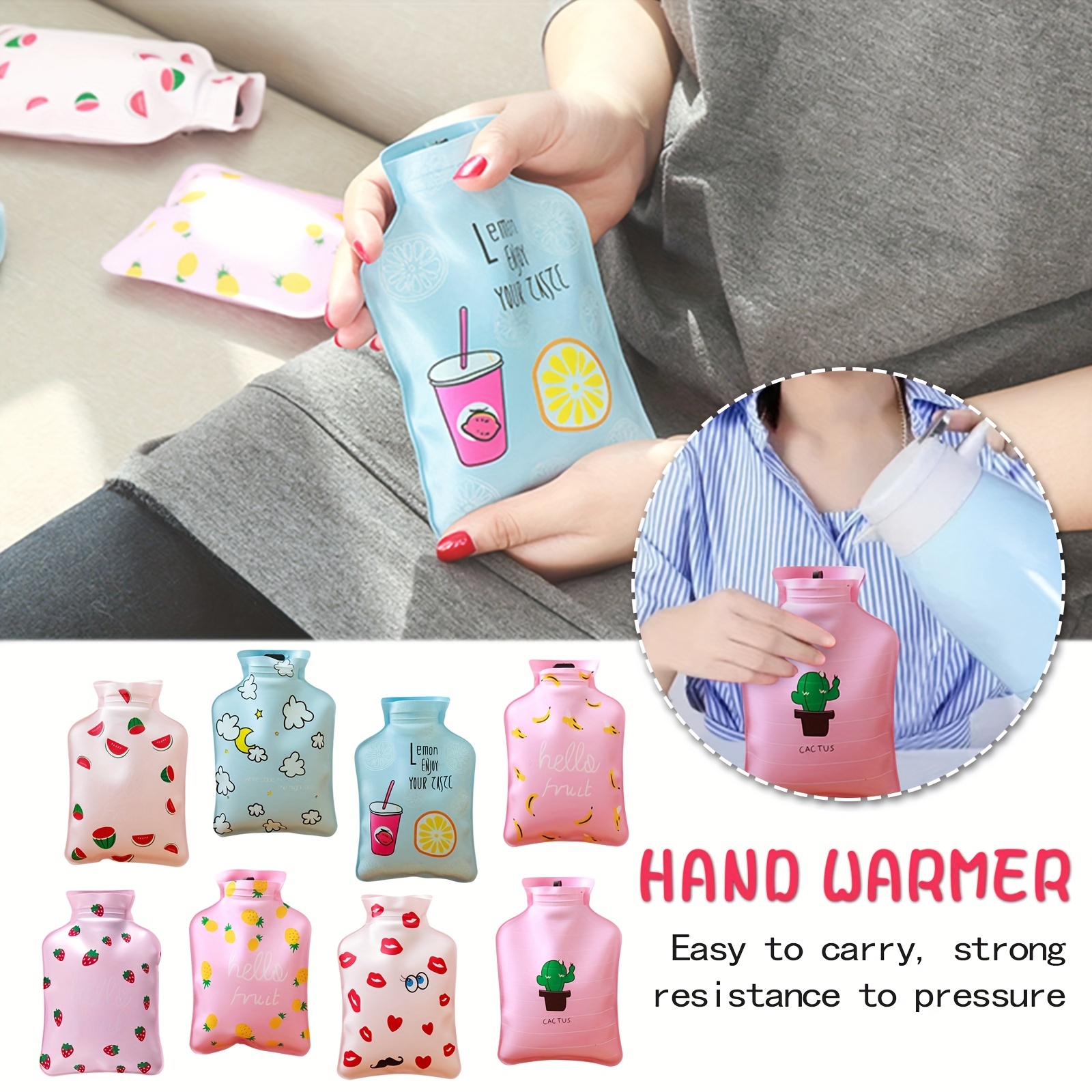 1pc Cartoon Silicone Hot Water Bottle, Explosion-proof, Cute Plush Water  Injection Hand Warmer For Kids