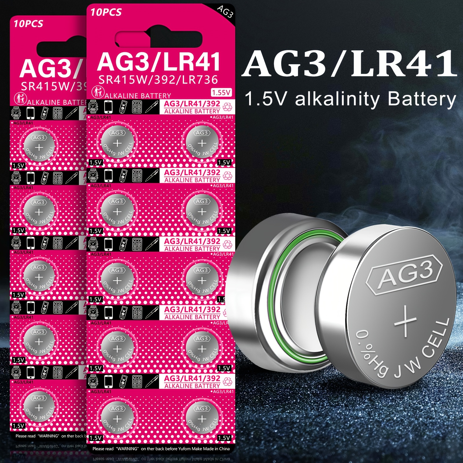 LR1130 AG10 Batería de 1.5 V de larga duración pilas de botón alcalinas 20  piezas
