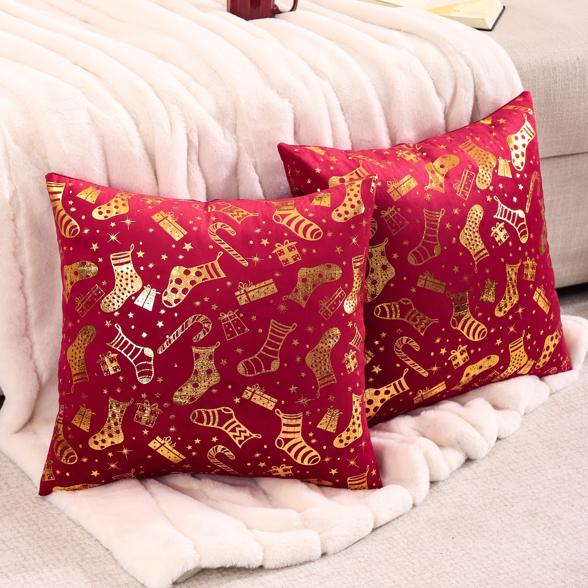 Christmas Printed & Gold Foil Stamped Pillowcase in 2023