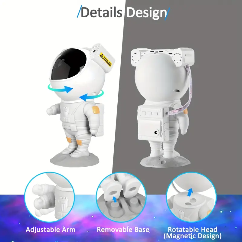 star projector galaxy night light astronaut projector with remote timer starry nebula ceiling led lamp kids room decor aesthetic tiktok space buddy astronaut galaxy projector led lights for bedroom mini cute gift for kids adults home party ceiling room decor christmas birthdays valentines day details 5
